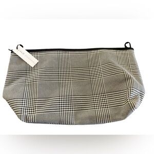 Lulu Dharma Frazier Bag Insert Organizer Houndstooth Black Gray Pockets NEW